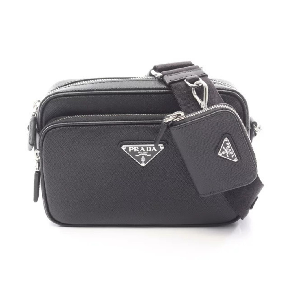 Prada Shoulder Bag Saffiano Leather Black